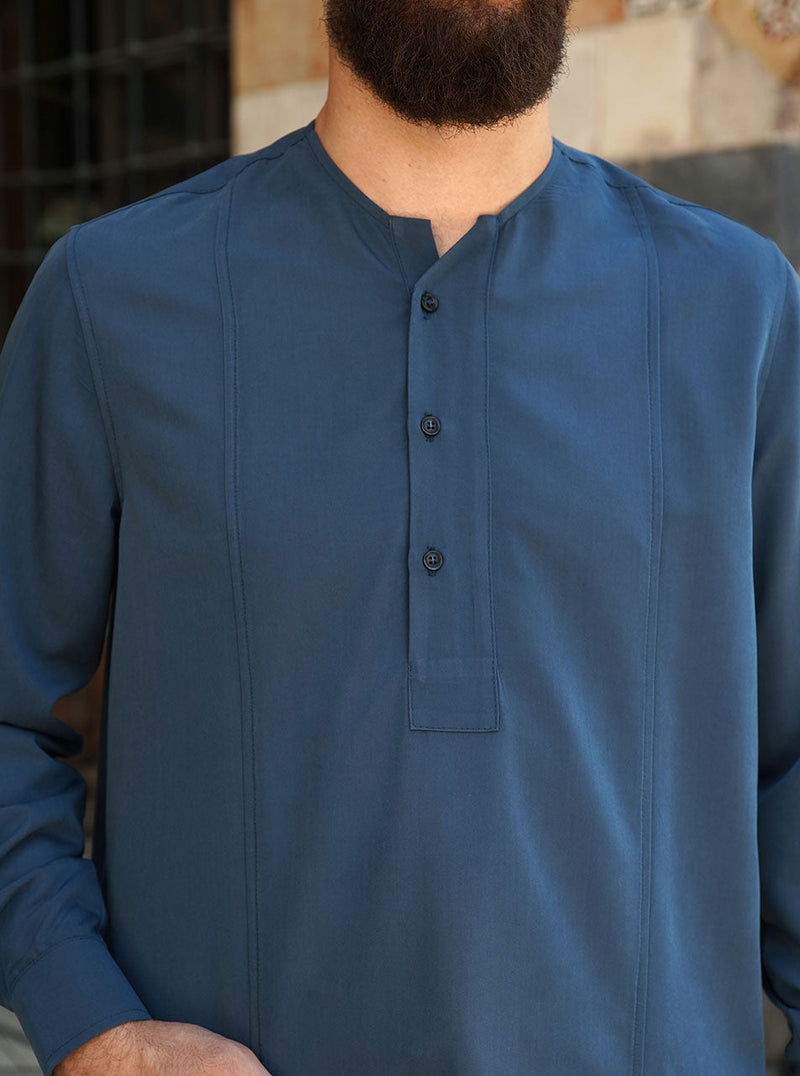 Notched Button Placket Top