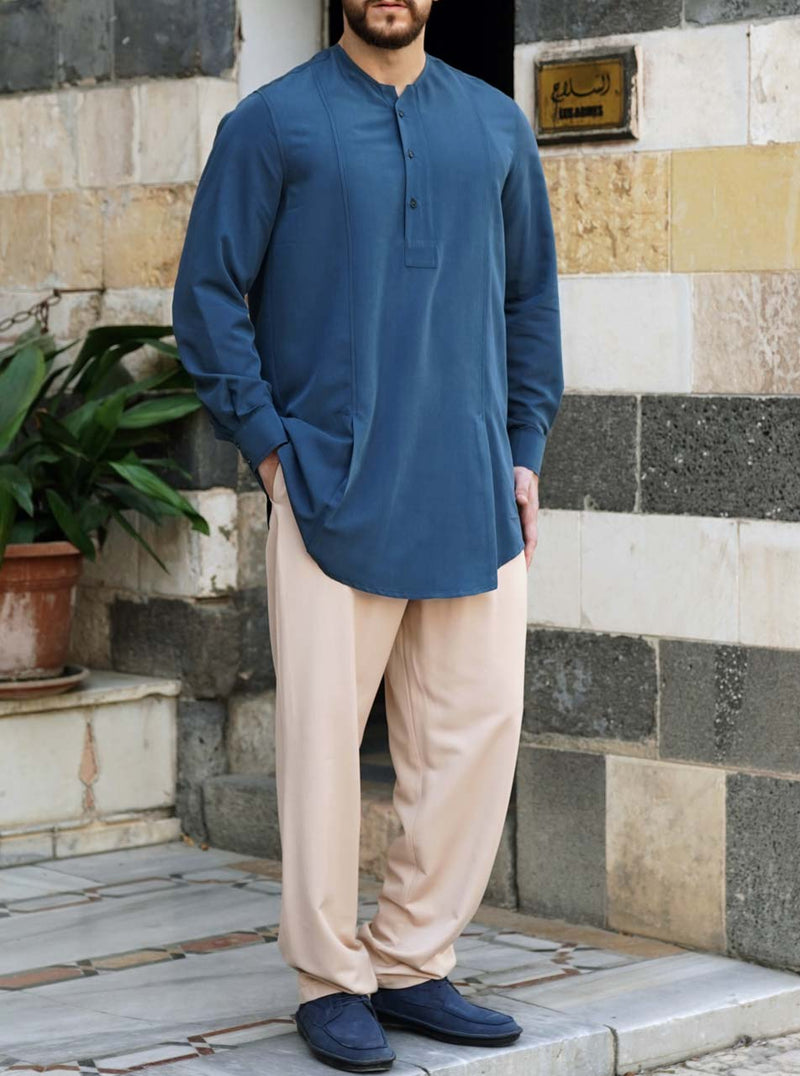 Notched Button Placket Top