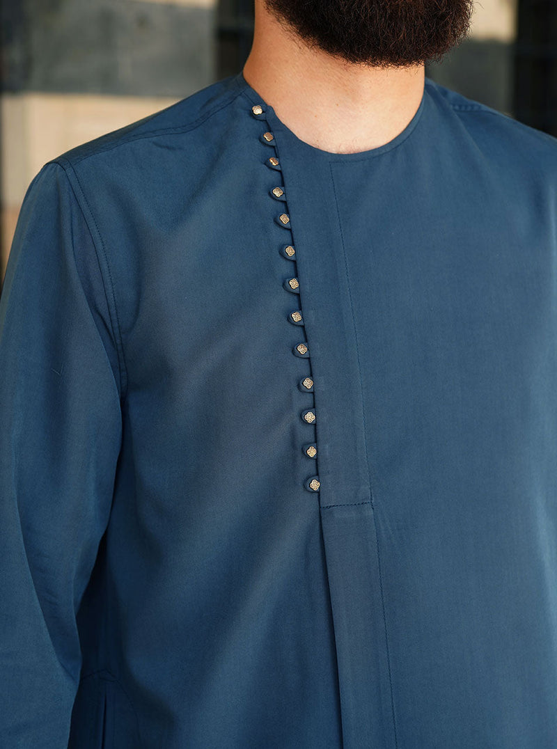 تونيك كروس أوفر بأزرار شانك المعدنية