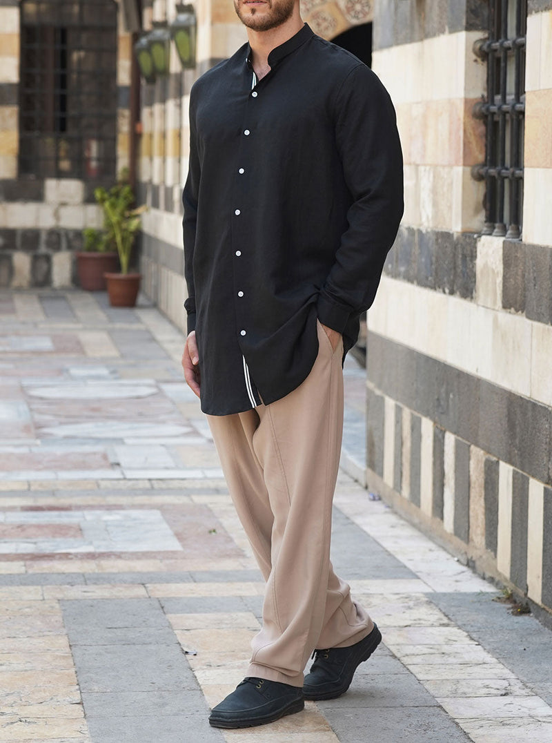 Button Placket Trim Shirt