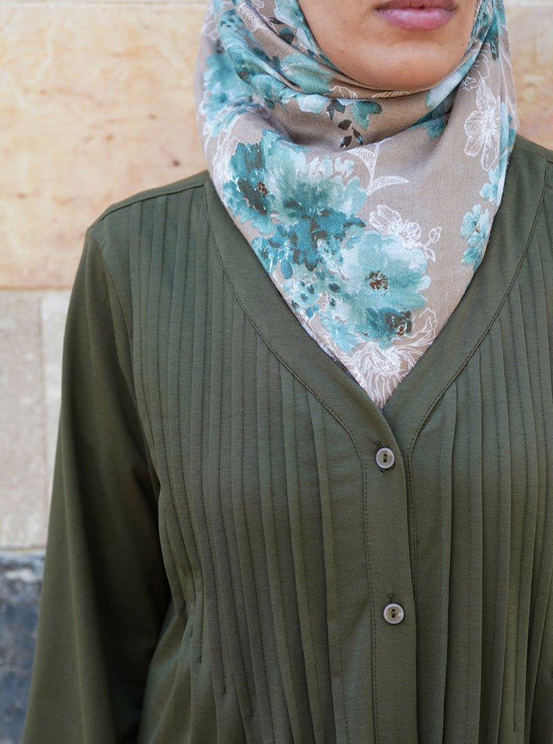 Pleated V-Neck Tunic