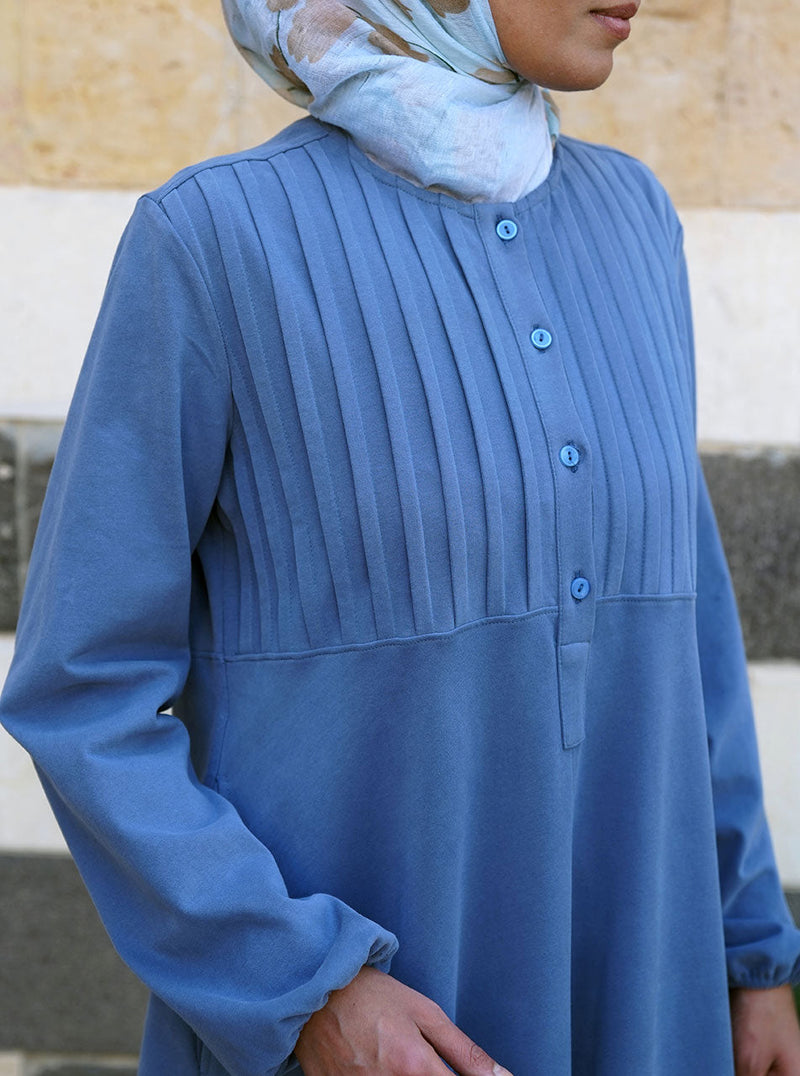 Brushed Cotton Abaya with Tucks