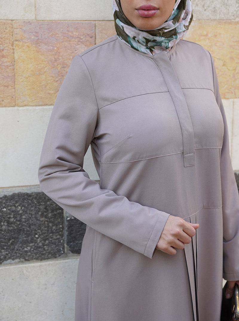 Paneled and Pleated Shirtdress