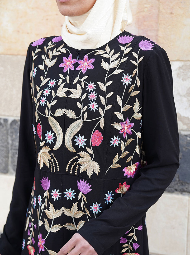 Full Embroidered Abaya Gown