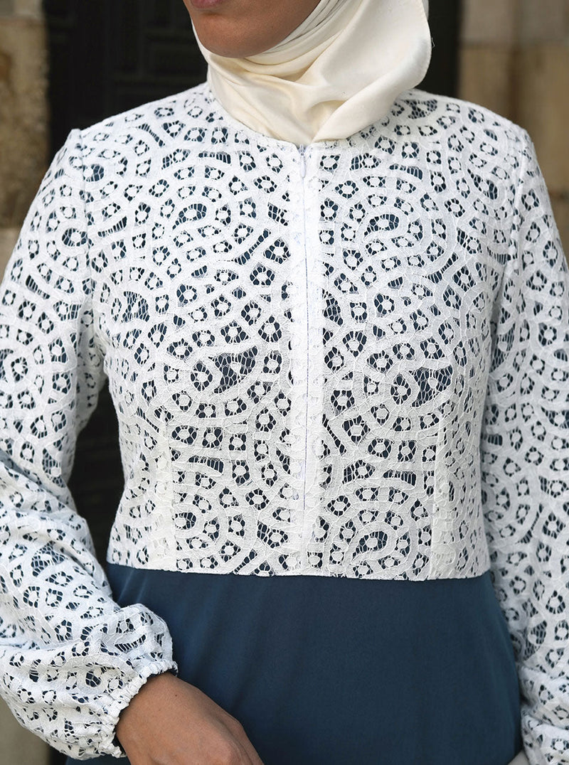 Lace Bodice Abaya Gown