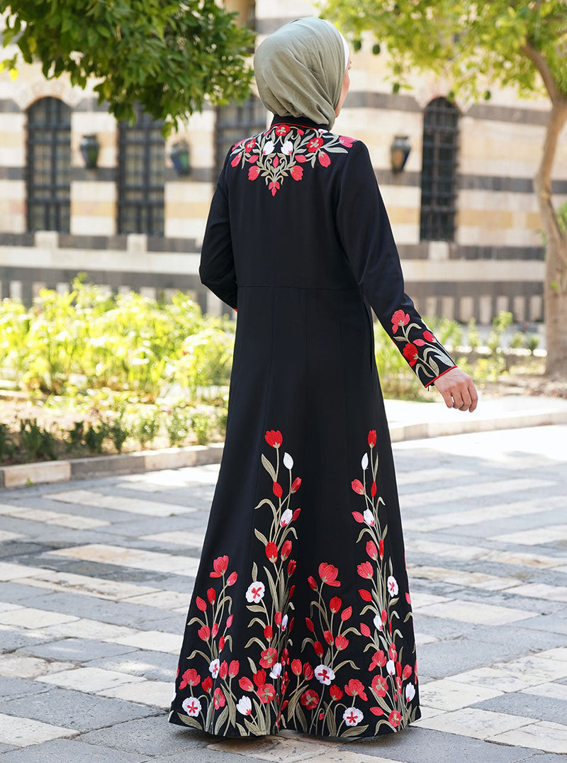 Ma'wa Embroidered Abaya Gown