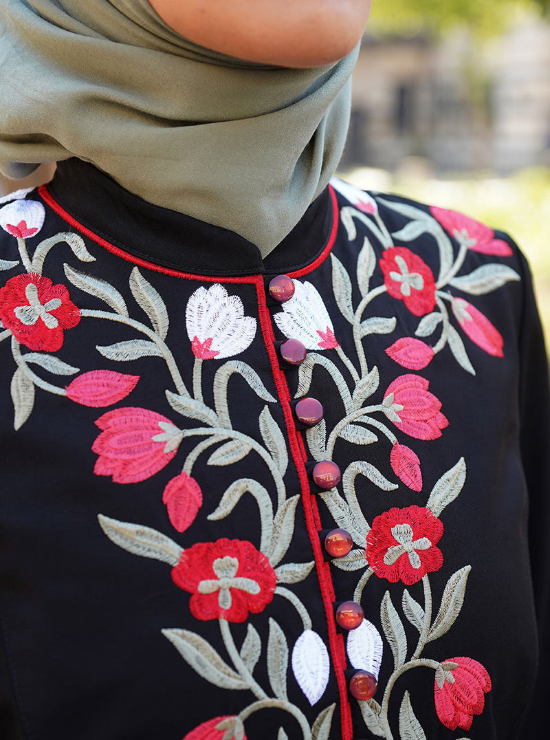 Ma'wa Embroidered Abaya Gown