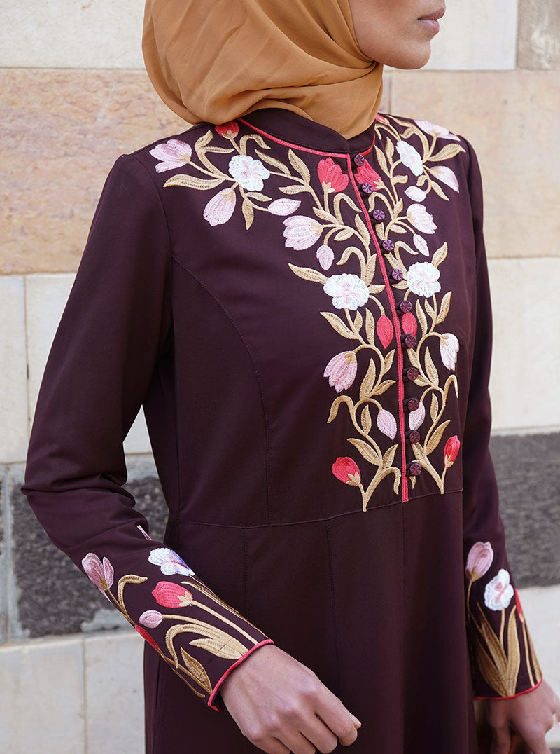 Ma'wa Embroidered Abaya Gown