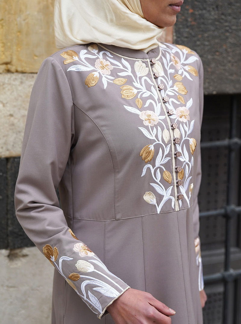 Ma'wa Embroidered Abaya Gown
