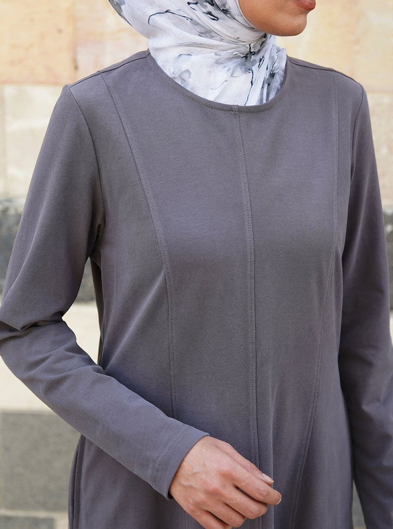 Brushed Cotton Classic Paneled Abaya