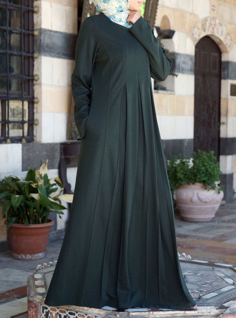 Inverted Pleats Jersey Abaya