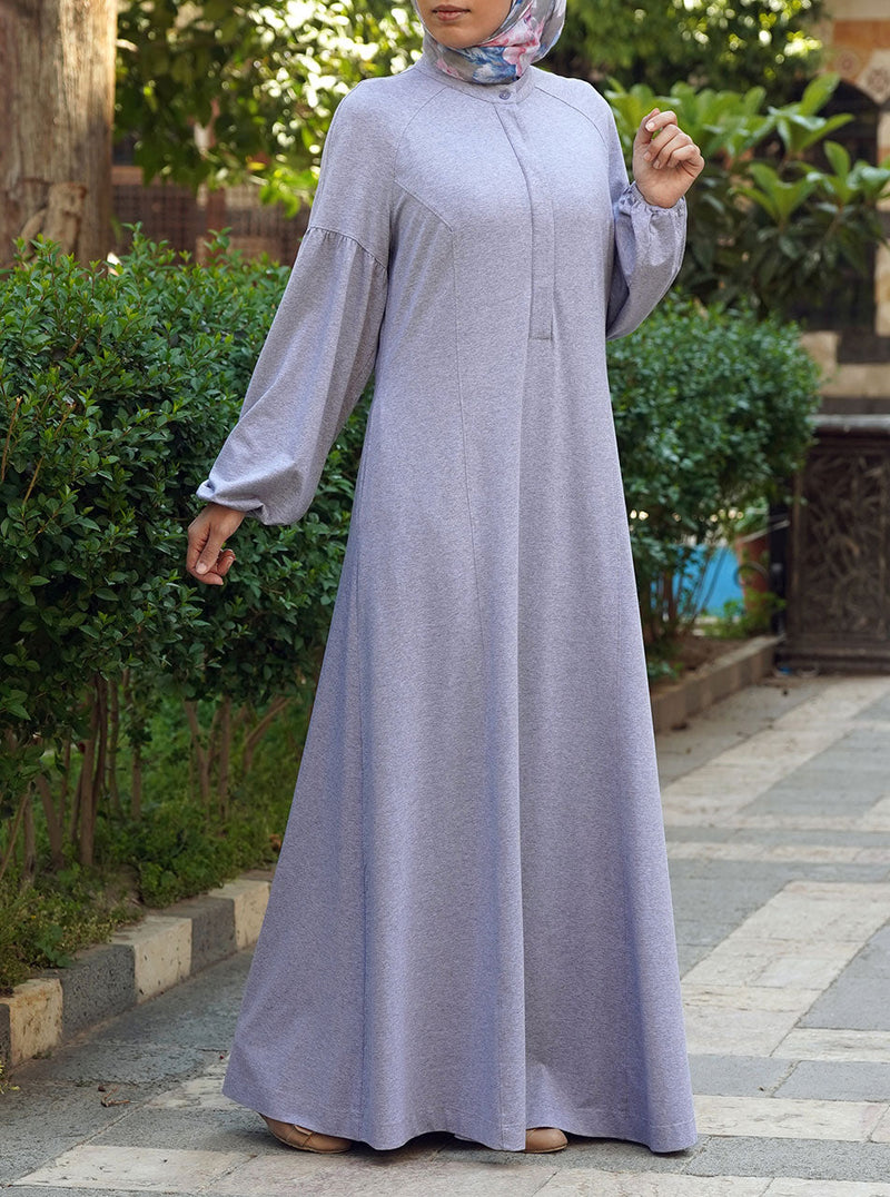 عباية جيرسي بأكمام مجمعة
