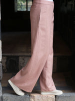 بنطلون كتان موصول الجوانب