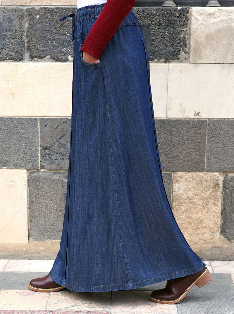 Elasticized Waist Lyocell Skirt