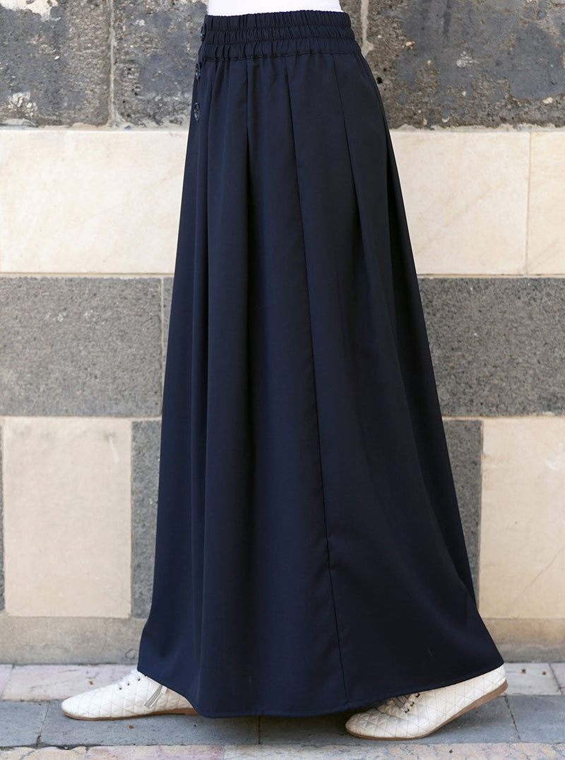 Wide Pleated Skirt