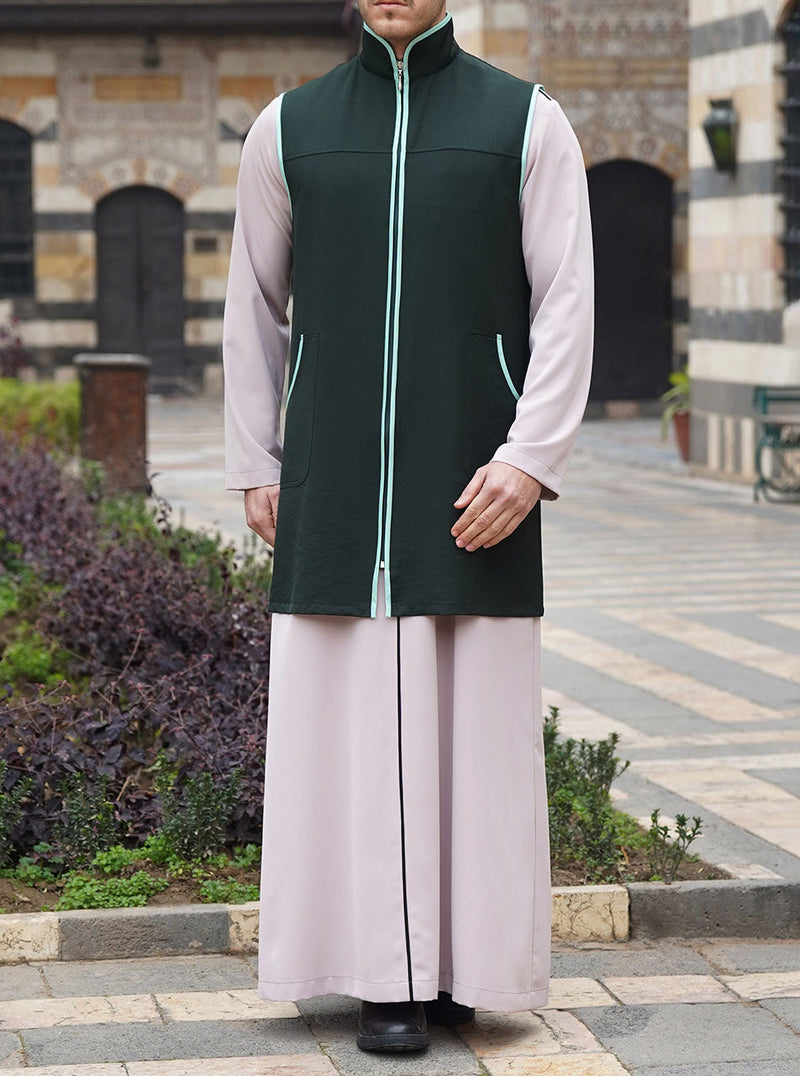 صدرية بألوان متباينة و سحاب