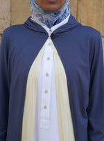 كارديغان جيرسيه ثنائي اللون بقبعة