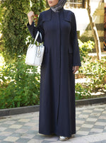 فستان عصري طويل بأزرار