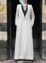 كارديغان طويل بدانتيل مزدوج